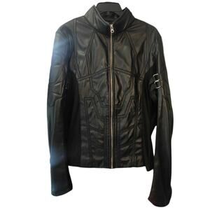 Black Moto jacket Faux leather by Luca designs sz L